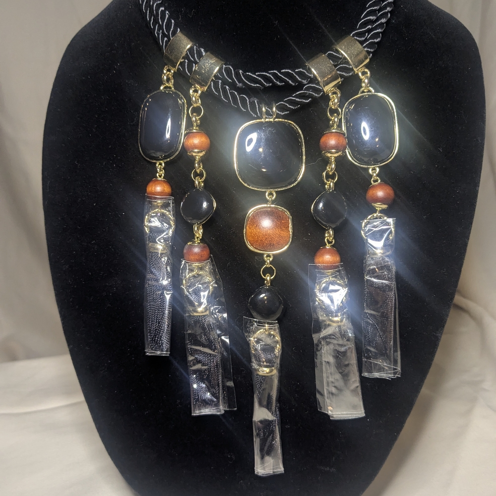 Chico's Braided Silk Chunky Statement Necklace - image 1